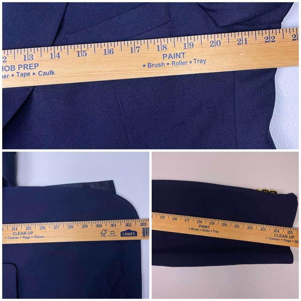 Brooks Brothers 346 Blazer Sports Coat 43R Mens Wool Navy VGUC - Picture 6 of 9
